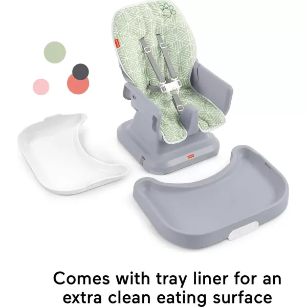 imageFisherPrice Baby to Toddler High Chair SpaceSaver Simple Clean Portable Dining Seat ampamp Booster with Washable Deep Tray ampamp Liner PearfectionPuppy