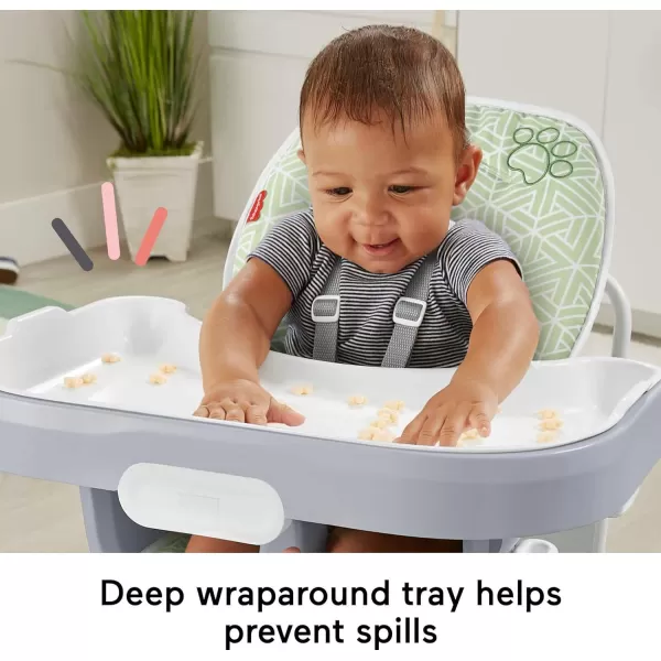 imageFisherPrice Baby to Toddler High Chair SpaceSaver Simple Clean Portable Dining Seat ampamp Booster with Washable Deep Tray ampamp Liner PearfectionPuppy