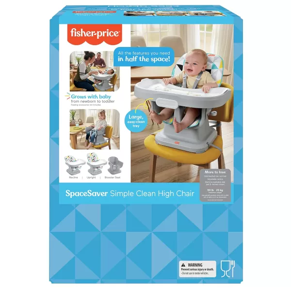 imageFisherPrice Baby to Toddler High Chair SpaceSaver Simple Clean Portable Dining Seat ampamp Booster with Washable Deep Tray ampamp Liner PearfectionWindmill