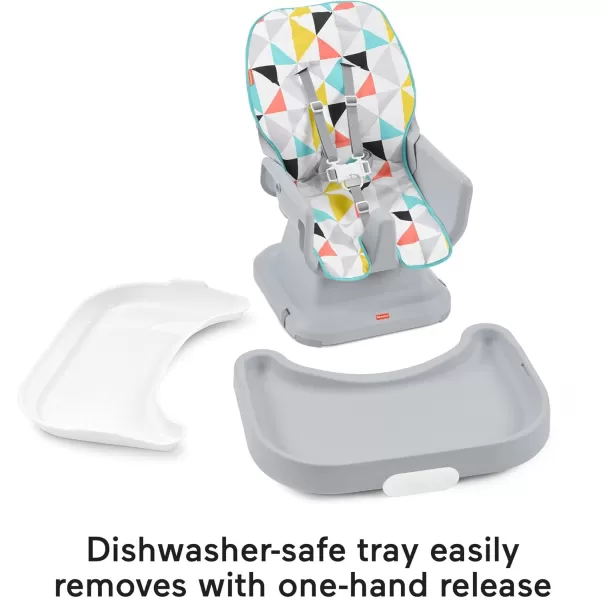 imageFisherPrice Baby to Toddler High Chair SpaceSaver Simple Clean Portable Dining Seat ampamp Booster with Washable Deep Tray ampamp Liner PearfectionWindmill