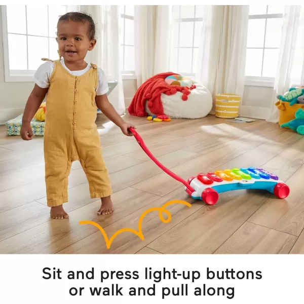 imageFisherPrice Baby to Toddler Learning Toy Giant LightUp Xylophone PullAlong Musical Activity with Smart Stages for Infants Ages 9 MonthsRetail Packaging