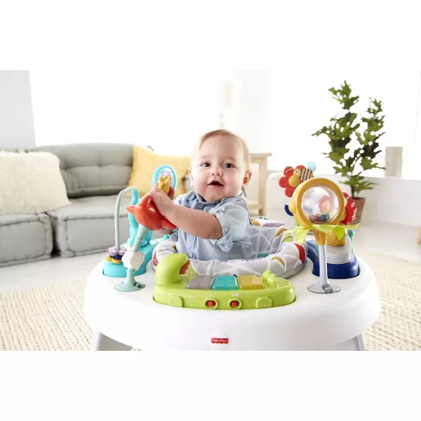 imageFisherPrice Baby to Toddler Toy 2In1 SitToStand Activity Center with Music Lights and Spiral Ramp Spin N Play Safari