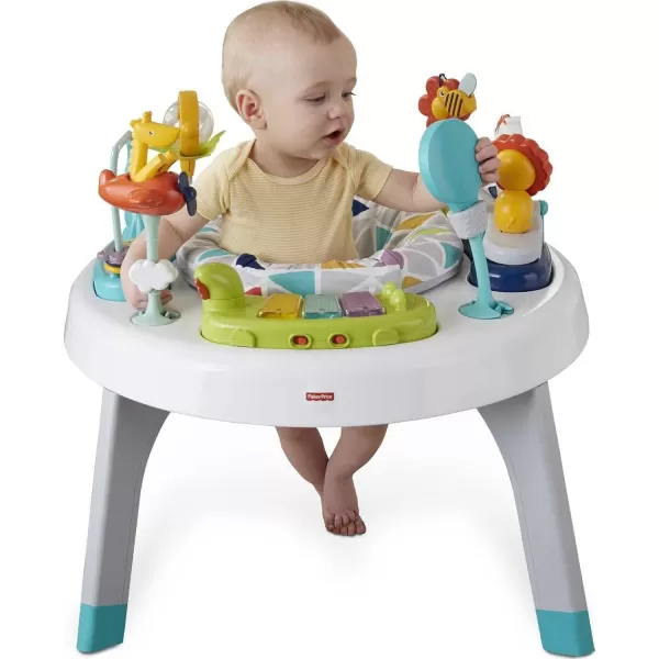 imageFisherPrice Baby to Toddler Toy 2In1 SitToStand Activity Center with Music Lights and Spiral Ramp Spin N Play Safari