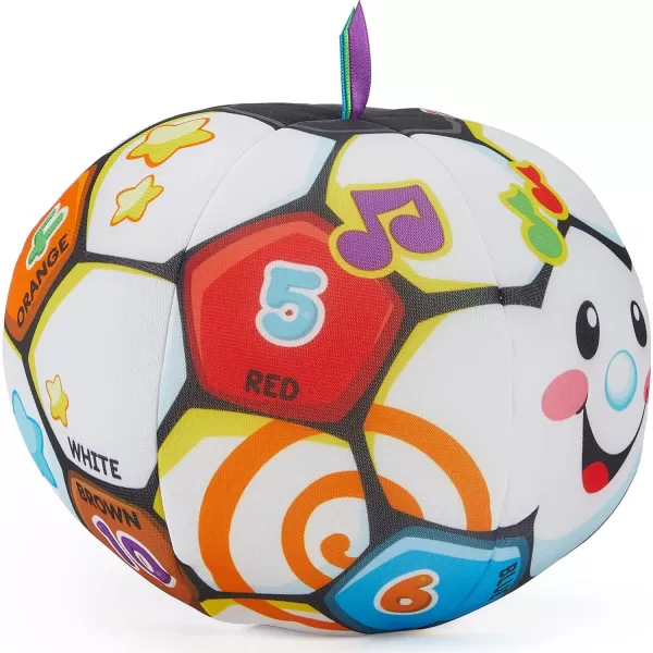 imageFisherPrice Baby to Toddler Toy Laugh ampamp Learn Singin Soccer Ball Musical Plush with Educational Phrases for Infants Ages 6 Months Amazon ExclusiveEasytoOpen Packaging