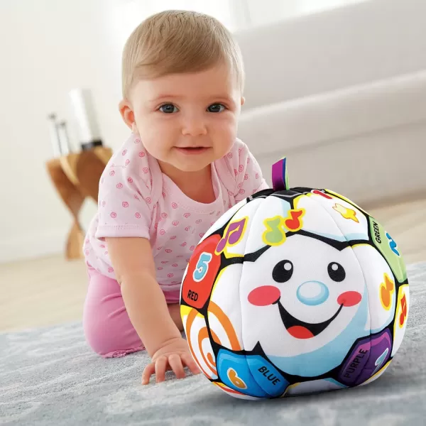 imageFisherPrice Baby to Toddler Toy Laugh ampamp Learn Singin Soccer Ball Musical Plush with Educational Phrases for Infants Ages 6 Months Amazon ExclusiveRetail Packaging