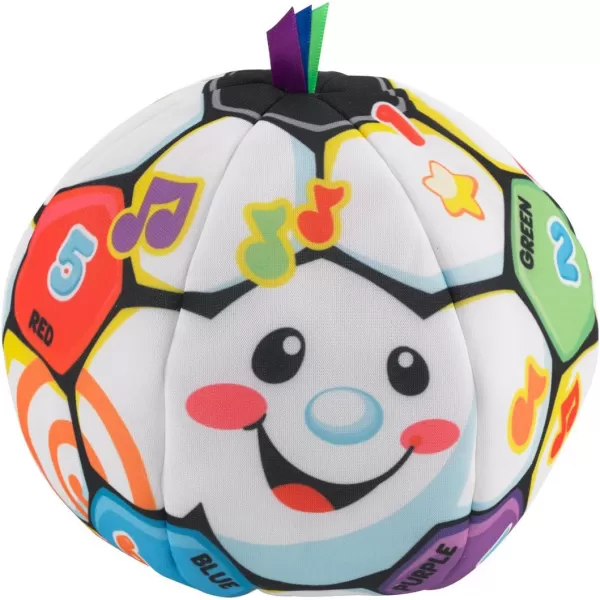 imageFisherPrice Baby to Toddler Toy Laugh ampamp Learn Singin Soccer Ball Musical Plush with Educational Phrases for Infants Ages 6 Months Amazon ExclusiveRetail Packaging