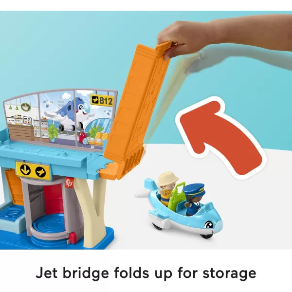 imageFisherPrice Little People Toddler Toy Everyday Adventures Airport Playset with Airplane for Preschool Pretend Play Ages 1 Years