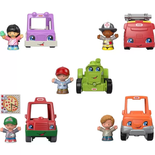 imageFisherPrice Little People Toddler Toy Help A Friend Pick Up Truck Orange Vehicle ampamp Figure for Pretend Play Ages 1 Years5Pack