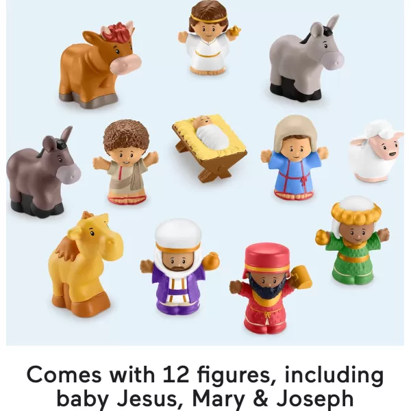 imageFisherPrice Little People Toddler Toy Nativity Set with Music Lights ampamp 18 Pieces for Christmas Pretend Play Kids Ages 1 Years