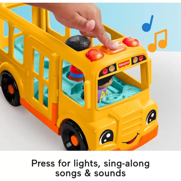 imageFisherPrice Little People Toddler Toy School Bus Musical PushAlong Vehicle with 2 Figures for Pretend Play Ages 1 YearsSchool Bus