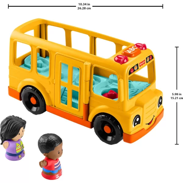 imageFisherPrice Little People Toddler Toy School Bus Musical PushAlong Vehicle with 2 Figures for Pretend Play Ages 1 YearsSchool Bus