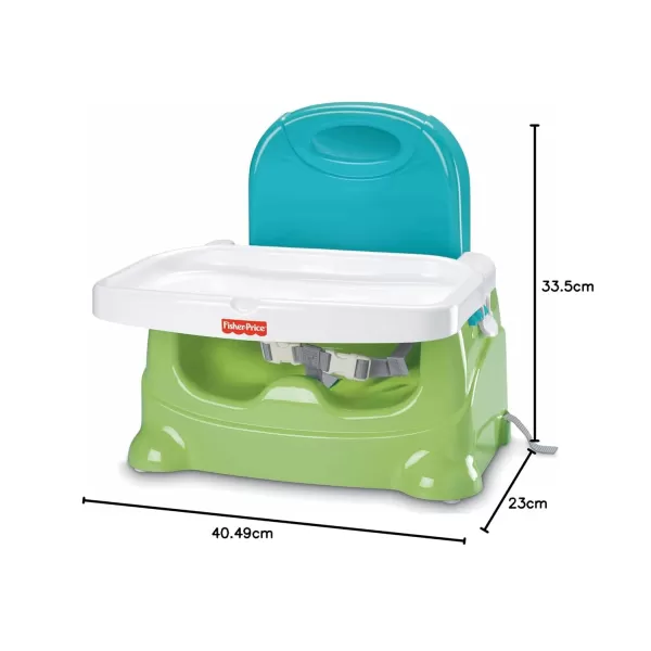 imageFisherPrice Toddler Booster Seat Healthy Care Green Adjustable Chair for Dining Table ampamp Travel with Baby Dishwasher Safe TrayBlueGreen