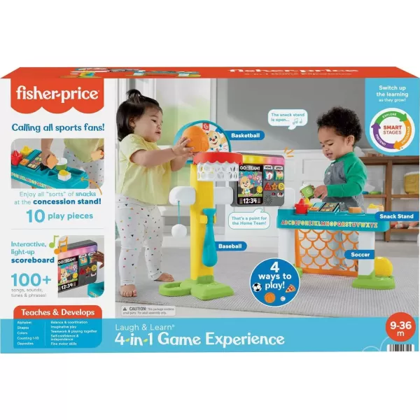 imageFisherPrice Toddler Learning Toy Laugh ampamp Learn 4in1 Game Experience Sports Activity Center with Smart Stages for Infants Ages 9 Months