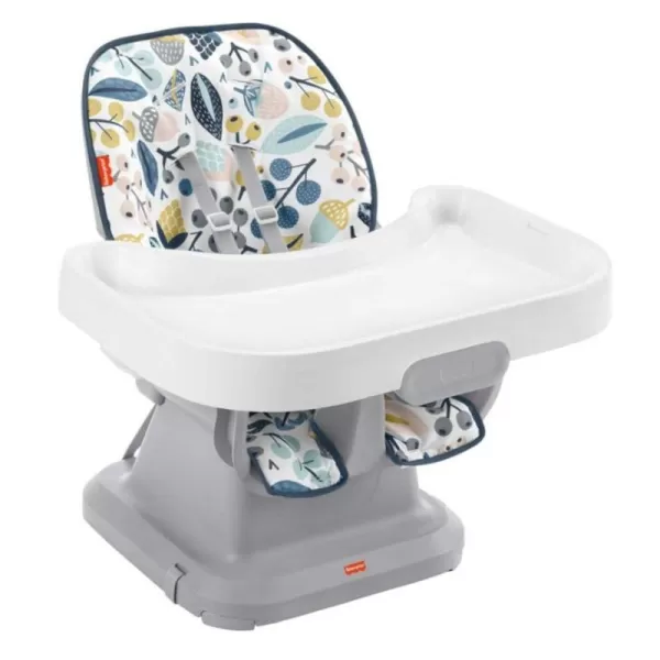 imageFisherPrice Baby to Toddler High Chair SpaceSaver Simple Clean Portable Dining Seat ampamp Booster with Washable Deep Tray ampamp Liner PearfectionPacific Pebble