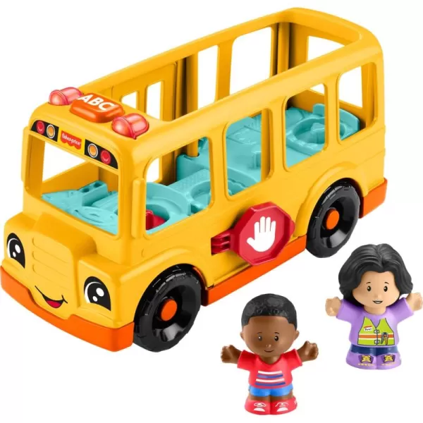 imageFisherPrice Little People Toddler Toy School Bus Musical PushAlong Vehicle with 2 Figures for Pretend Play Ages 1 YearsSchool Bus