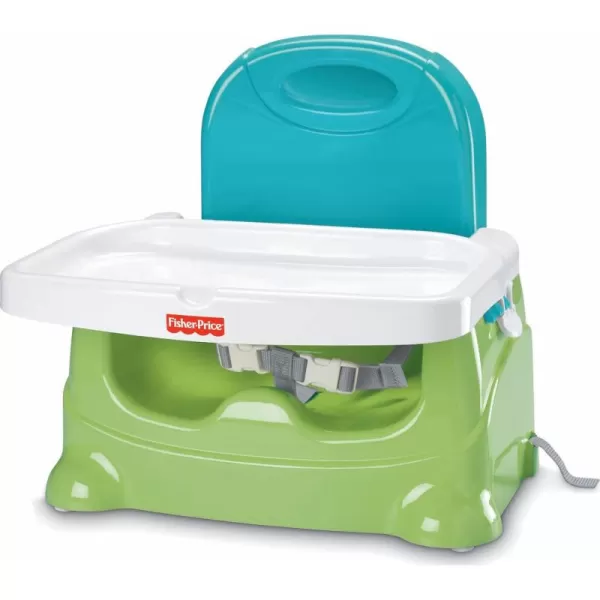 imageFisherPrice Toddler Booster Seat Healthy Care Green Adjustable Chair for Dining Table ampamp Travel with Baby Dishwasher Safe TrayBlueGreen