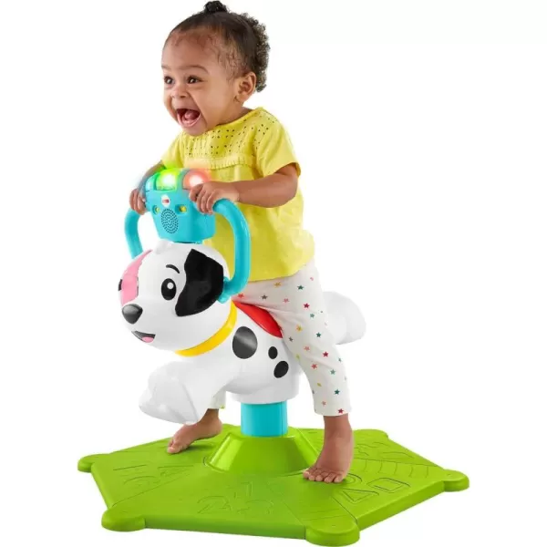 imageFisherPrice Toddler Learning Toy Bounce and Spin Puppy Stationary RideOn Bouncer with Music ampamp Lights for Infants Ages 1 Years