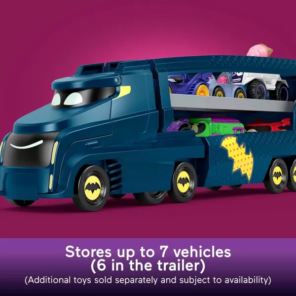 imageFisherPrice DC Batwheels Toy Hauler and Car BatBig Rig with Ramp and Bam The Batmobile 155 Scale Diecast Toy Vehicle Ages 3 YearsHauler