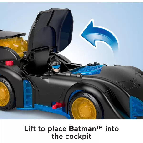 imageFisherPrice Imaginext DC Super Friends Batman Toy Shake ampamp Spin Batmobile with Poseable Figure for Pretend Play Kids Ages 3 Years