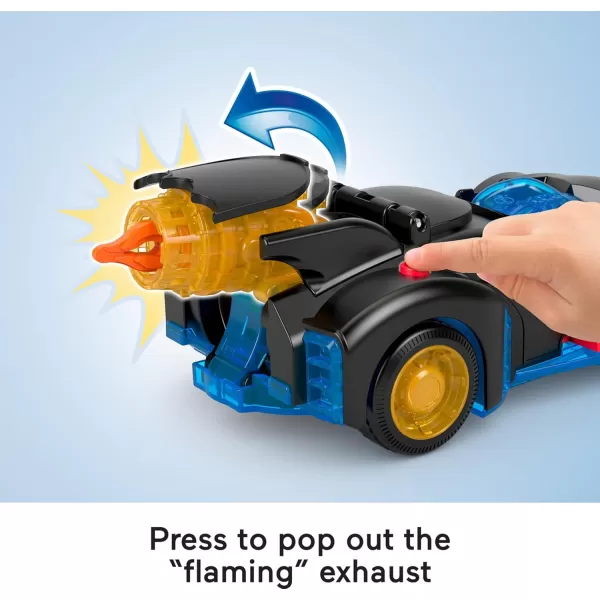 imageFisherPrice Imaginext DC Super Friends Batman Toy Shake ampamp Spin Batmobile with Poseable Figure for Pretend Play Kids Ages 3 Years