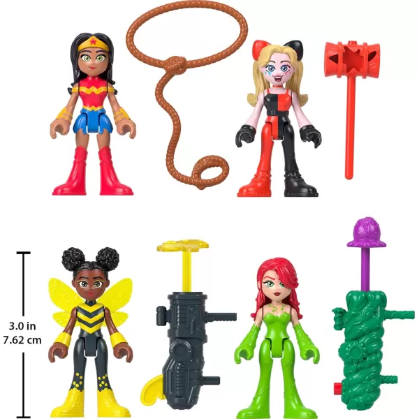 imageFisherPrice Imaginext DC Super Friends Toys Rivals Figure Set with Wonder Woman Harley Quinn ampamp Poison Ivy for Pretend Play Kids Ages 3 Years