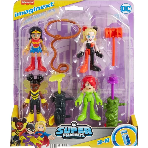 imageFisherPrice Imaginext DC Super Friends Toys Rivals Figure Set with Wonder Woman Harley Quinn ampamp Poison Ivy for Pretend Play Kids Ages 3 Years