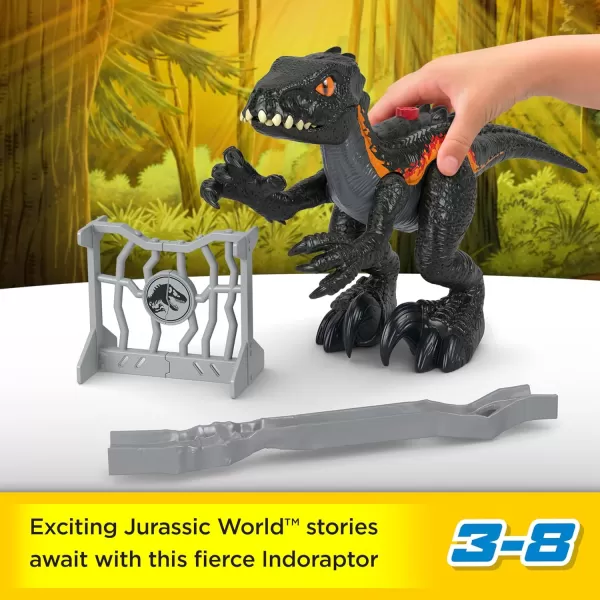 imageFisherPrice Imaginext Jurassic World Dinosaur Toy Indoraptor with Scratching Action ampamp Accessories for Pretend Play Kids Ages 3 Years