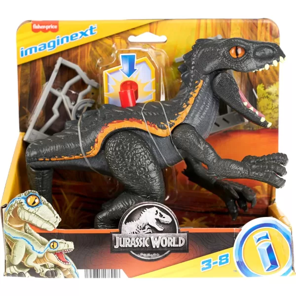 imageFisherPrice Imaginext Jurassic World Dinosaur Toy Indoraptor with Scratching Action ampamp Accessories for Pretend Play Kids Ages 3 Years