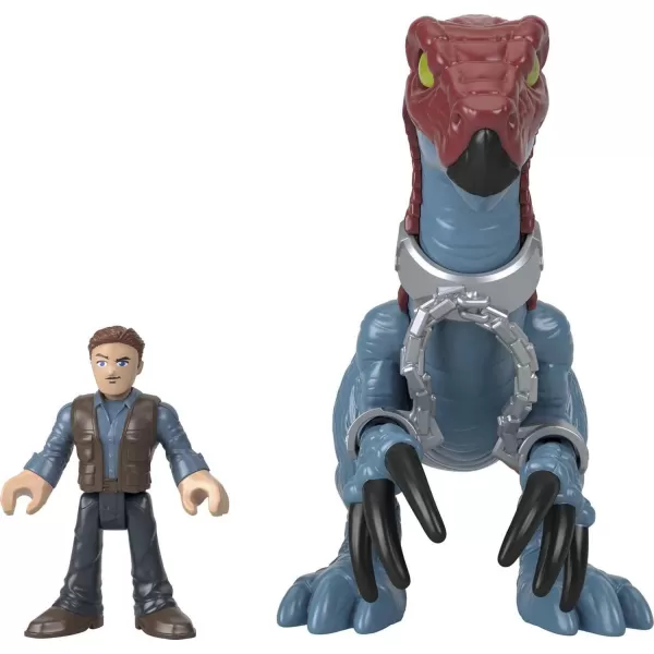 imageFisherPrice Imaginext Jurassic World Dinosaur Toy Therizinosaurus ampamp Owen Grady Figure Set for Pretend Play Preschool Kids Ages 3 Years