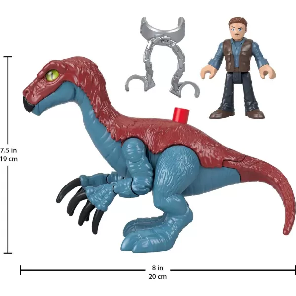 imageFisherPrice Imaginext Jurassic World Dinosaur Toy Therizinosaurus ampamp Owen Grady Figure Set for Pretend Play Preschool Kids Ages 3 Years