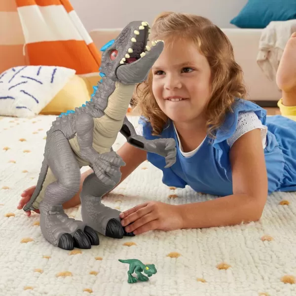 imageFisherPrice Imaginext Jurassic World Dinosaur Toy Thrashing Indominus Rex Figure Set for Pretend Play Preschool Kids Ages 3 Years