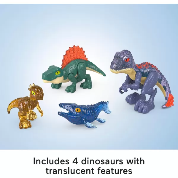 imageFisherPrice Imaginext Jurassic World Dinosaur Toys EvoScanner MultiPack 10Piece LightUp Figures Set for Ages 3 Years