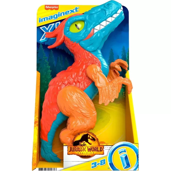 imageFisherPrice Imaginext Jurassic World Dominion Dinosaur Toy Pyroraptor XL Poseable 10Inch Figure for Pretend Play Kids Ages 3 YearsPyroraptor