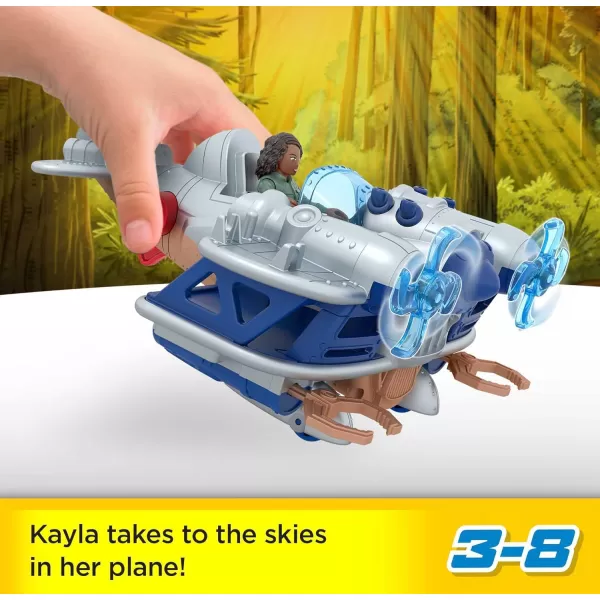 imageFisherPrice Imaginext Jurassic World Dominion Kayla Watts Figure ampamp Toy Plane Air Tracker with Projectiles for Preschool Kids Ages 3 Years