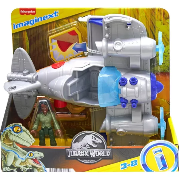 imageFisherPrice Imaginext Jurassic World Dominion Kayla Watts Figure ampamp Toy Plane Air Tracker with Projectiles for Preschool Kids Ages 3 Years