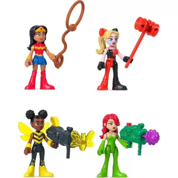 imageFisherPrice Imaginext DC Super Friends Toys Rivals Figure Set with Wonder Woman Harley Quinn ampamp Poison Ivy for Pretend Play Kids Ages 3 Years