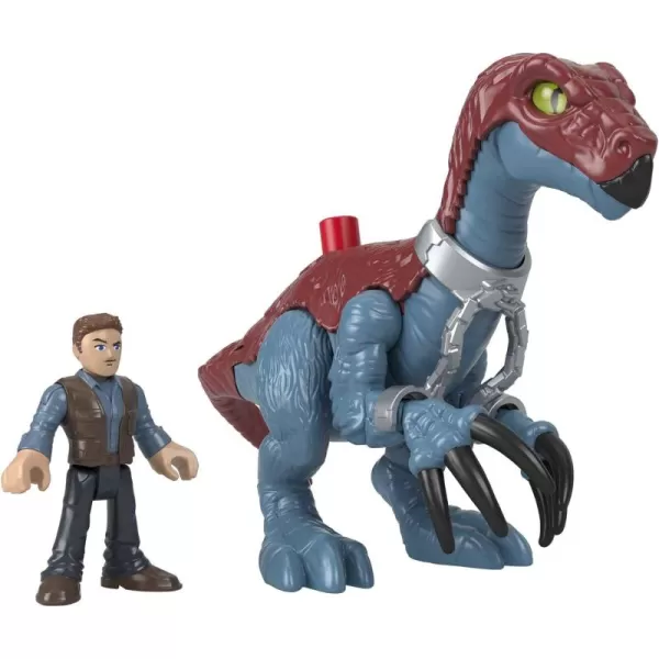 imageFisherPrice Imaginext Jurassic World Dinosaur Toy Therizinosaurus ampamp Owen Grady Figure Set for Pretend Play Preschool Kids Ages 3 Years