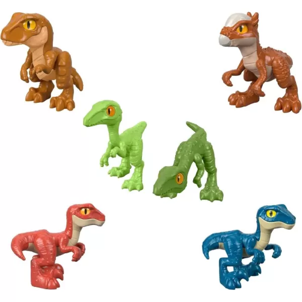 imageFisherPrice Imaginext Jurassic World Dinosaur Toys Hatchlings 6Piece Figure Set for Pretend Play Preschool Kids Ages 3 Years