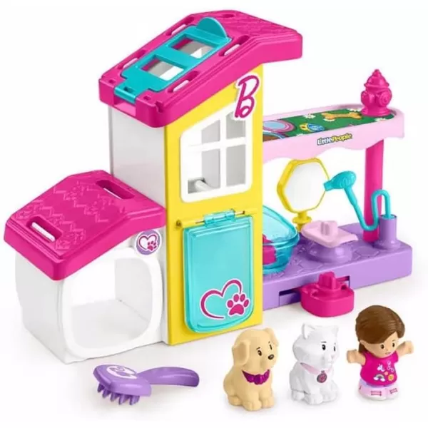 imageFisherPrice Little People Barbie Toddler Toy Play and Care Pet Spa Playset with Music ampamp Sounds for Pretend Play Kids Ages 18 Months