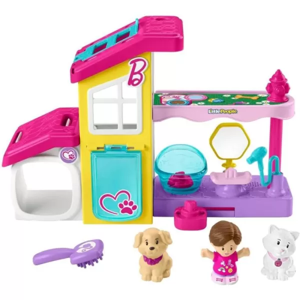 imageFisherPrice Little People Barbie Toddler Toy Play and Care Pet Spa Playset with Music ampamp Sounds for Pretend Play Kids Ages 18 Months