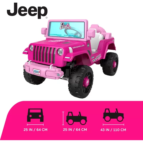 imagePower Wheels Barbie Jeep Wrangler Toddler RideOn Toy with Driving Sounds MultiTerrain Traction Seats 1 Ages 2 Years Amazon Exclusive