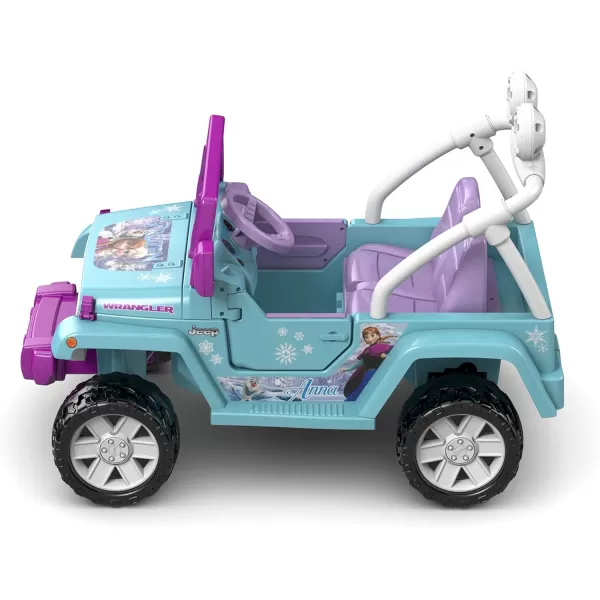 imagePower Wheels Disney Frozen Jeep Wrangler RideOn Battery Powered Vehicle with Music Sounds ampamp Storage Preschool Kids Ages 3 Years Baby BluePurpleFrozen Jeep