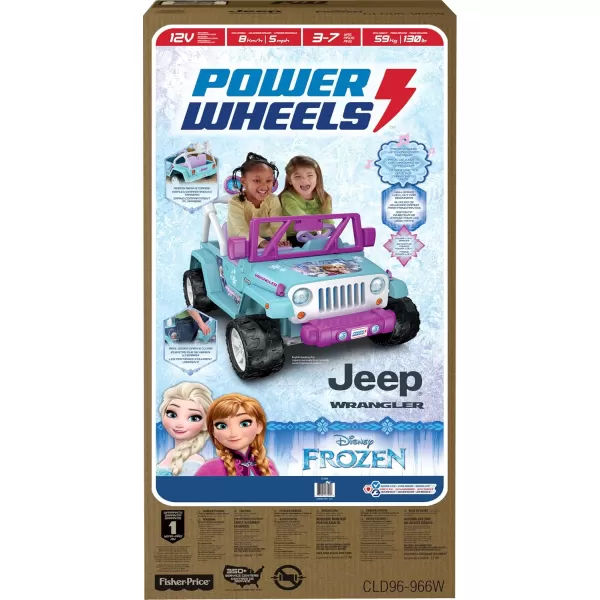 imagePower Wheels Disney Frozen Jeep Wrangler RideOn Battery Powered Vehicle with Music Sounds ampamp Storage Preschool Kids Ages 3 Years Baby BluePurpleFrozen Jeep