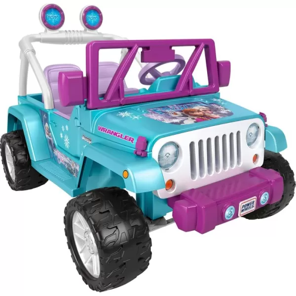 imagePower Wheels Disney Frozen Jeep Wrangler RideOn Battery Powered Vehicle with Music Sounds ampamp Storage Preschool Kids Ages 3 Years Baby BluePurpleFrozen Jeep