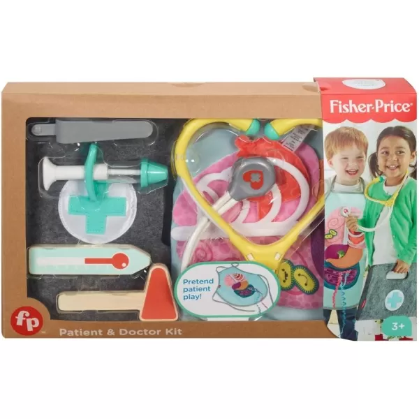 imageFisherPrice Preschool Toy Patient and Doctor Set 7Piece Dress Up Kit for Medical Pretend Play Kids Ages 3 Years