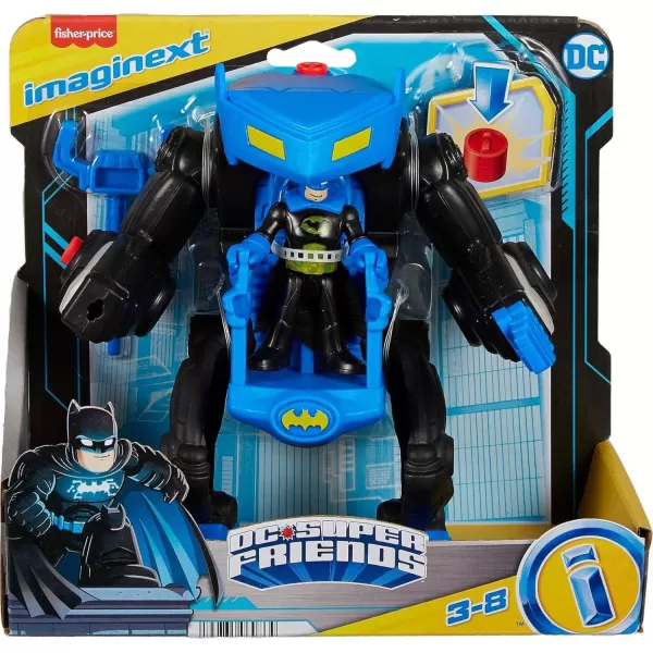 imageFisherPrice Imaginext DC Super Friends Batman Toy Battling Robot with Poseable Figure ampamp Lights for Pretend Play Kids Ages 3 Years