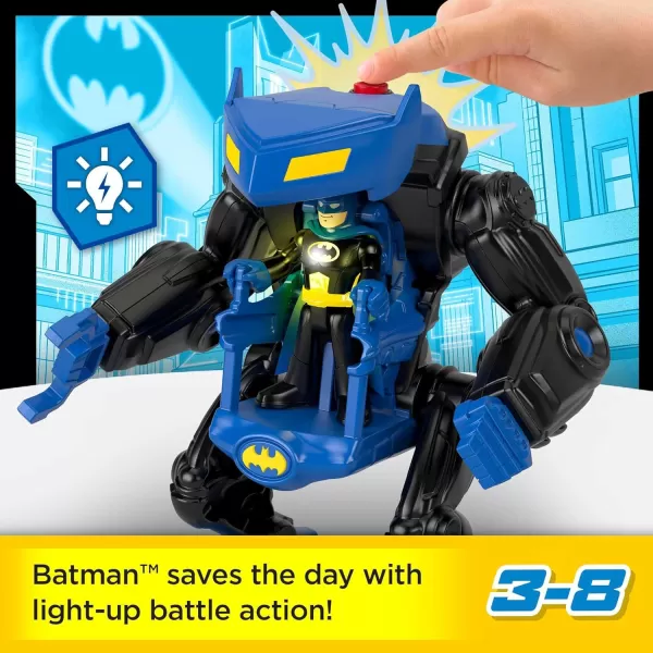 imageFisherPrice Imaginext DC Super Friends Batman Toy Battling Robot with Poseable Figure ampamp Lights for Pretend Play Kids Ages 3 Years