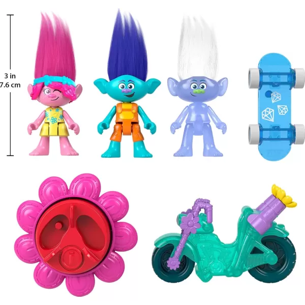 imageFisherPrice Imaginext DreamWorks Trolls Toys Sparkle ampamp Roll Pack Poppy Branch ampamp Guy Diamond Figures for Pretend Play Kids Ages 3 Years