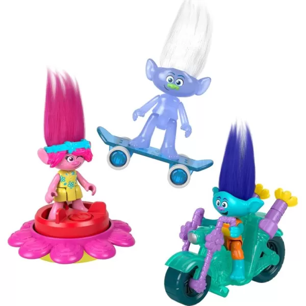 imageFisherPrice Imaginext DreamWorks Trolls Toys Sparkle ampamp Roll Pack Poppy Branch ampamp Guy Diamond Figures for Pretend Play Kids Ages 3 Years