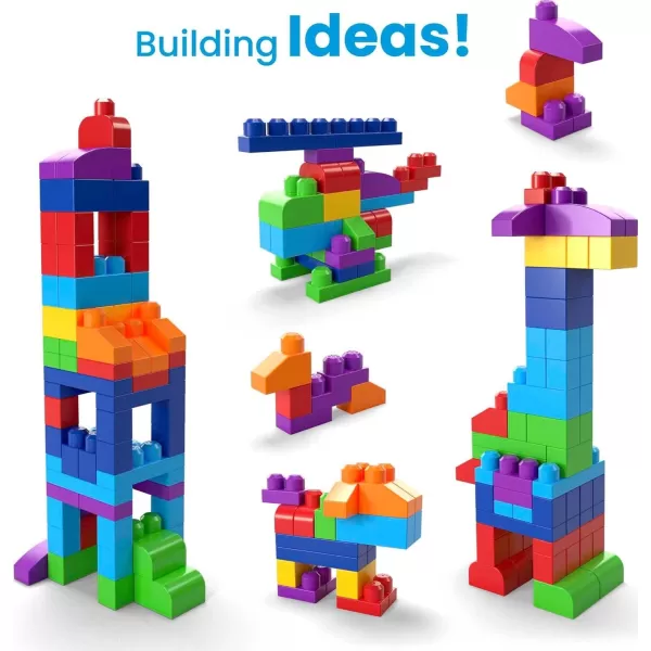 imageMEGA BLOKS First Builders Toddler Blocks Toys Set Big Building Bag with 80 Pieces and Storage Pink Ages 1 YearsBlue Bag